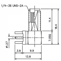 HS-SMAF For PCB RA Connector (12.4G)_L18.4